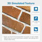 COMSTICKC 3D Faux Brick Wall Panels Peel and Stick Wall Stickers, Small Size - Image 3