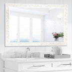 Tanmicoshomy White Shell Framed Rectangular Mirrors by Tanmicoshomy