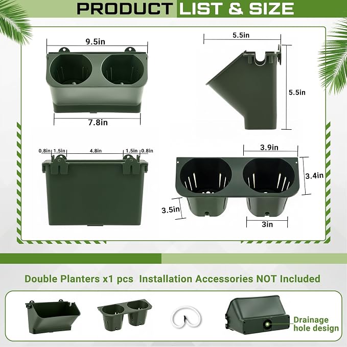Briwooody 1 Set 2 Pocket Vertical Stackable Wall Planters Kit Outdoor Self - Image 2