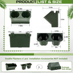 Briwooody 1 Set 2 Pocket Vertical Stackable Wall Planters Kit Outdoor Self - Image 2