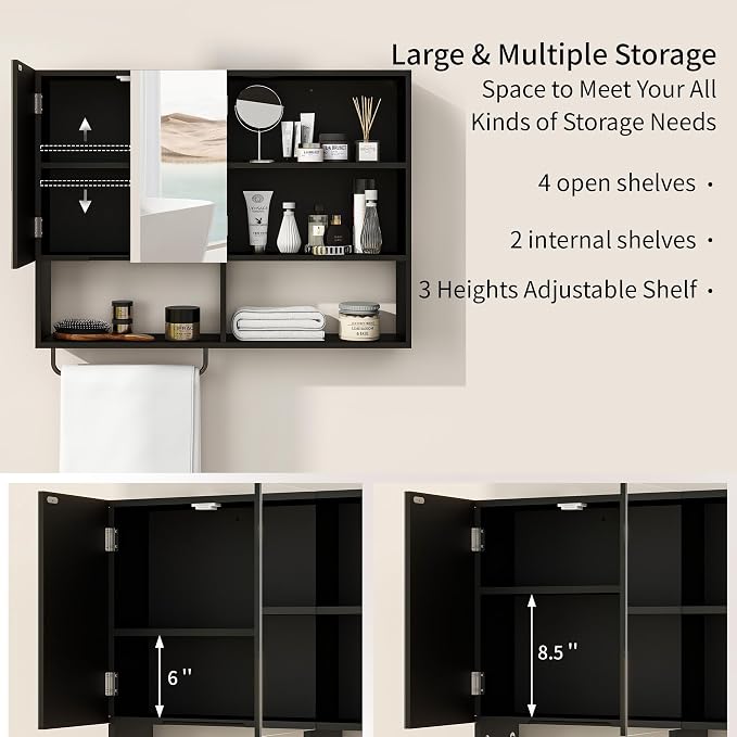 Medicine Cabinet, Wooden Bathroom Wall Cabinet - Image 3