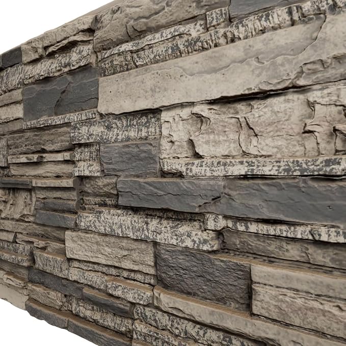 EverStone Cascade Faux Stone Panel, 48 5/8"W x 24 3/4"H x 1 1/4"D, Urban Color - Image 7