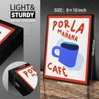 Black Framed Wall Art Posters Kitchen Por La Mañana Cafe Print Vintage Coffee - Image 2