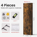 BAYKA Floating Shelves for Wall, 15.7in Wall Mounted Rustic Wood Shelves for - Image 3