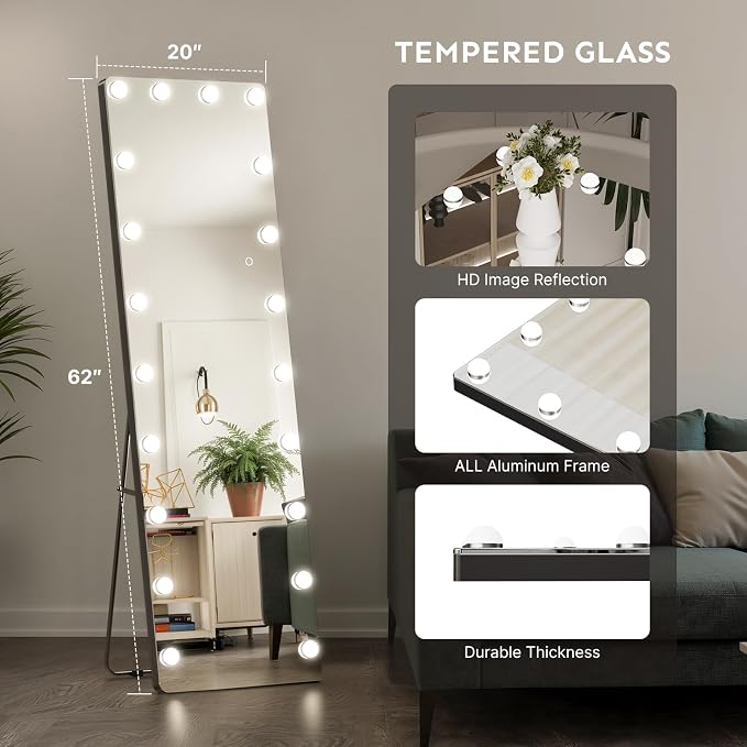Kosmonia 62x20 Hollywood Full Length Mirror - Image 2