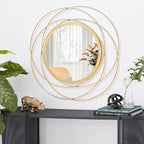 Gold Wall Mirror Mounted Round Decorative Mirrors - Image 2