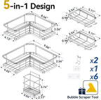 YASONIC Corner Shower Caddy Organizer, Large Capacity Shower Storage Rack - Image 7