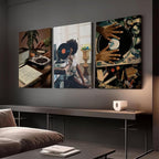 YFvrPt Black Girl Wall Art Decor Modern Black Woman Painting Prints - Image 4