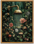 AtterrirArt Framed Vintage Bathroom Wall Art, 12 * 16inch, Floral Shower Wall by AtterrirArt