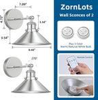Battery Operated Wall Sconce Set of 2, Vintage Wireless Wall Sconces - Image 5