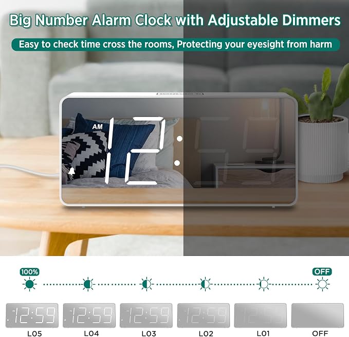 Peakeep Digital Clock, Alarm Clock Battery Backup Powered - Image 5