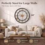 Pytha Sight 24 Inch Large Oversized Farmhouse Modern Decorative Wall Clock - Image 3