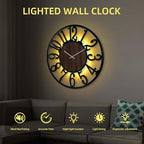 LEIKE Large Wall Clock 32'' Lighted Rustic Wood Clock - Image 4