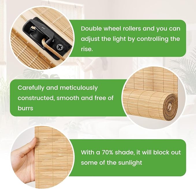 Bamboo Blinds Easy to Install Bamboo Shades - Image 2