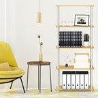 Furinno TURN-N-TUBE Storage Shelves, 5-Tier Book Shelf, Corner Shelf, Toolless - Image 2