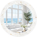 Tanmicoshomy Round Bathroom Mirror 28 Inch, Circle Mosaic Wall Mirrors by Tanmicoshomy