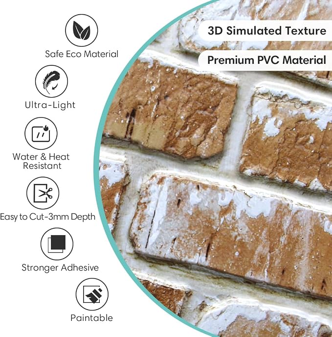 Commomy 3D Peel and Stick Brick Backsplash - Image 4