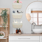 TeoKJ Over the Door Hanging Basket, 3-Tier Woven Cotton Wall-Mounted Storage - Image 8