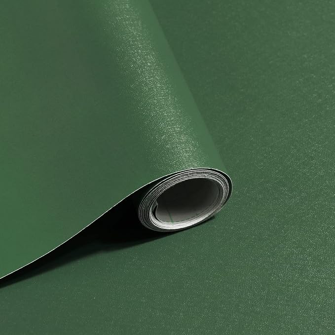 Safiyya 393"x17.7" Olive Green Peel and Stick Wallpaper Dark Green Contact by SAFIYYA