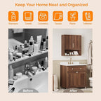 VINGLI Bathroom Wall Cabinet, Walnut Fluted Medicine Cabinet - Image 5