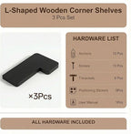 16 Inch Solid Wood Floating Corner Shelves 3 Pack - Image 4