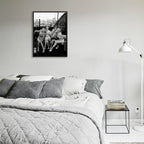 Retro Black And White Woman Black Framed Wall Art Fashion Rooftop Party Posters - Image 5