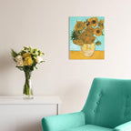 Van Gogh Canvas Wall Art: Twelve Sunflowers Oil Painting Picture Reproduction - Image 3