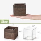 Dahey Small 4 Inch Wood Wall Hanging Planter Boxes - Image 3