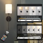 Battery Operated Wall Sconces Set of Two, Wireless Rechargeable Wall Light - Image 5