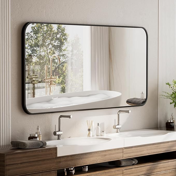 BEAUTYPEAK 26" x 38" Rectangular Aluminum Alloy Frame Wall Mounted Bathroom - Image 6