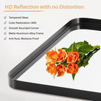 Bathroom Mirror for Wall, 36x24 Inch Rounded Rectangle Mirror, Tempered Glass - Image 4