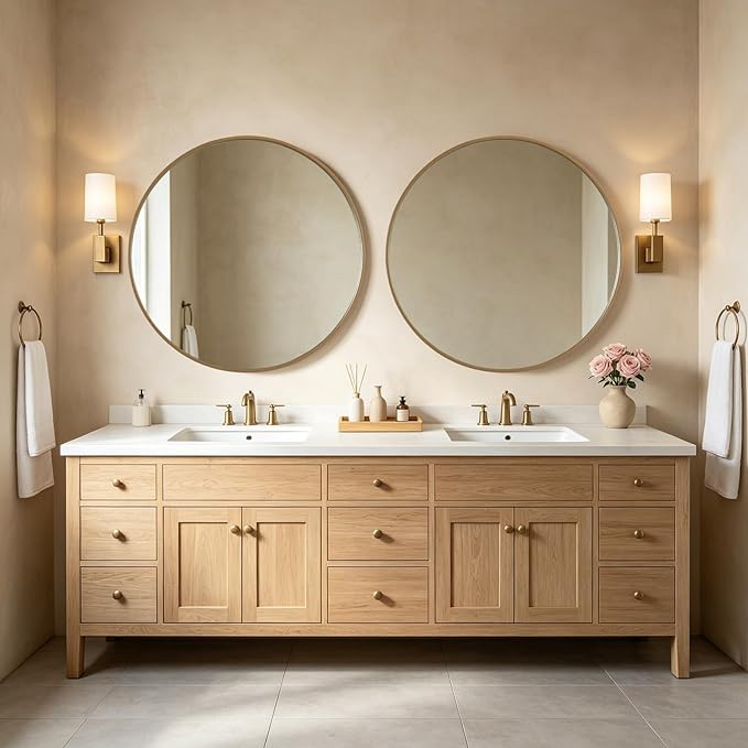 WallBeyond Round Wood Mirror - Image 7