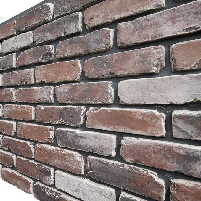 EverStone Aged Brick Faux Brick Panel, 46 7/8"W x 27"H x 1 1/4"D, Moon Rock - Image 7