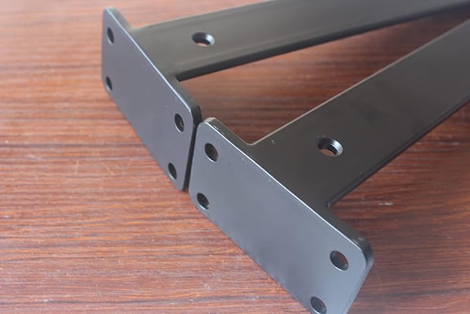 4 Pack - 6 inch Black Hidden L Shelf Bracket Iron Floating Shelf Brackets - Image 5