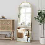 Dewfig Arched Gold Full Length Mirror, Full Body Mirrors - Image 3