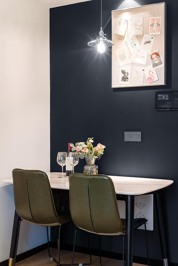Safiyya 393"x17.7" Dark Blue Peel and Stick Wallpaper Contact Paper Solid Color - Image 3