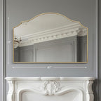 Besdomus Large Scalloped Gold Mirror: 47"x31" Modern Minimalist Wood Frame Wall - Image 4
