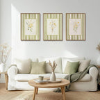 KISSFOX 3 Piece Framed Wall Art Floral Wall Decor Wildflower Canvas Wall Art - Image 2