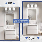 Bathroom Lighting Fixtures Over Mirror Brushed Nickel, Anti-Rust 3-Light - Image 5