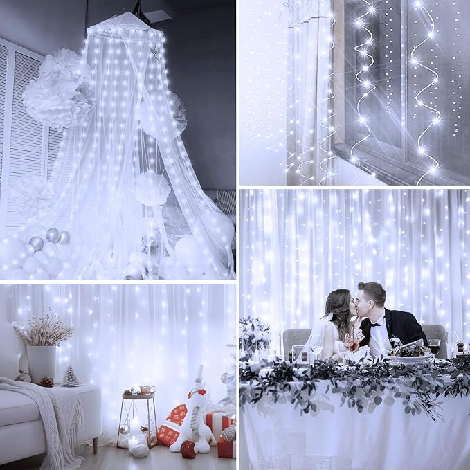 Minetom Curtain Lights, 300 LED Dimmable Fairy Lights - Image 7