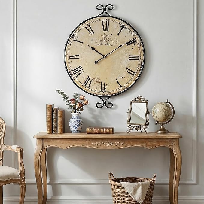 30 Inch Wall Clock for Living Room, Extra Large Farmhouse Wall Clock, Wrought - Image 7