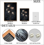 KISSFOX 3 Piece Moody Dried Flower Canvas Wall Art - Image 3