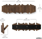 Umbra Picket Coat Rack with 8 Hooks – Walnut Wall-Mounted Coat Rack with - Image 3