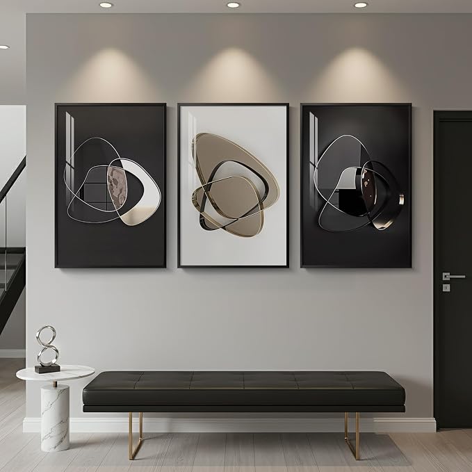 Large Framed Modern Elegant Abstract Wall Art - Image 3