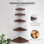 Gieanoo Corner Wall Shelf, 9inch Solid Oak Wood Floating Corner Shelf - Image 6