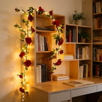 GOESWELL Rose Flowers Vines Garland Lights: 6FT Artificial Flower Vine Lights - Image 6