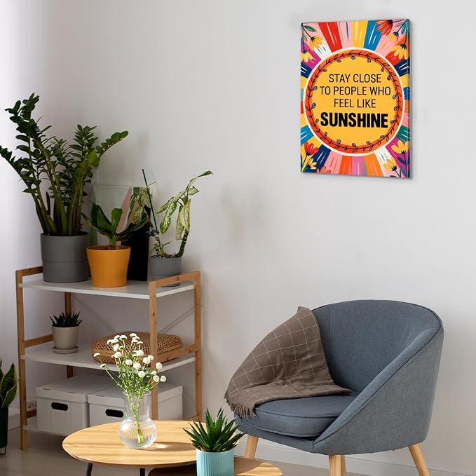 Inspirational Sunshine Wall Art Decor, Motivational Canvas Painting Pictures - Image 5
