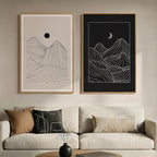 Large Framed Black and Beige Neutral Abstract Wall Art by Cuspin