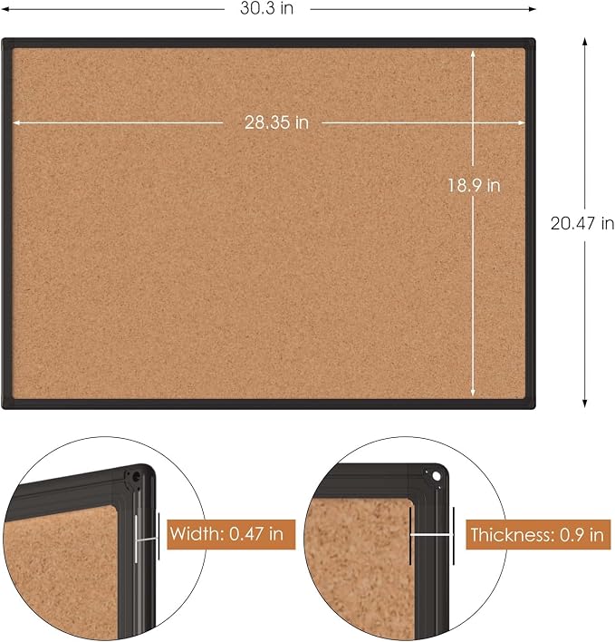 Cork Board Bulletin Board 20 x 30, Office Board - Image 4