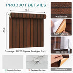 VEELIKE Walnut Wood Slat Peel and Stick Wallpaper Wood Contact Paper - Image 8